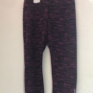 Pink and Purple striped Reebok capri leggings